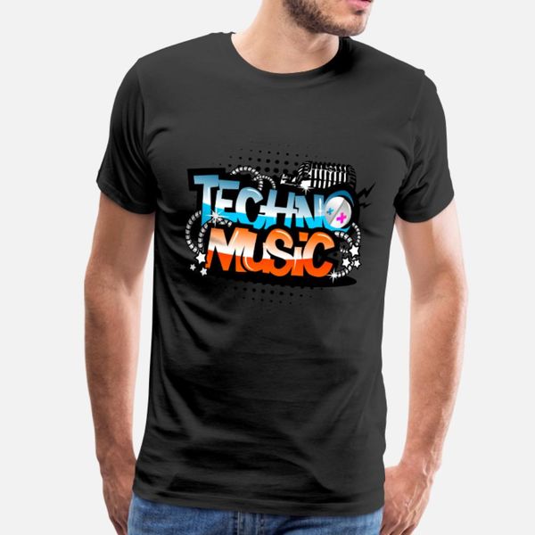 

техно музыка тенниска мужчин дизайн футболка o-neck basic solid fit юмор лето letters рубашка