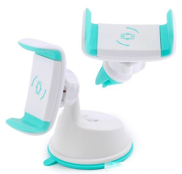 

2 in 1 mini windshield car mount holder 360 rotating air vent sunction kickstand for mobile cell phone iphone samsung s8 gps llfa
