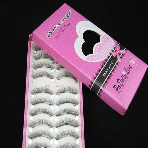 

200pairs/20 box handmade false eyelashes set messy reusable nature paragraph transparent stem stage makeup wholesale