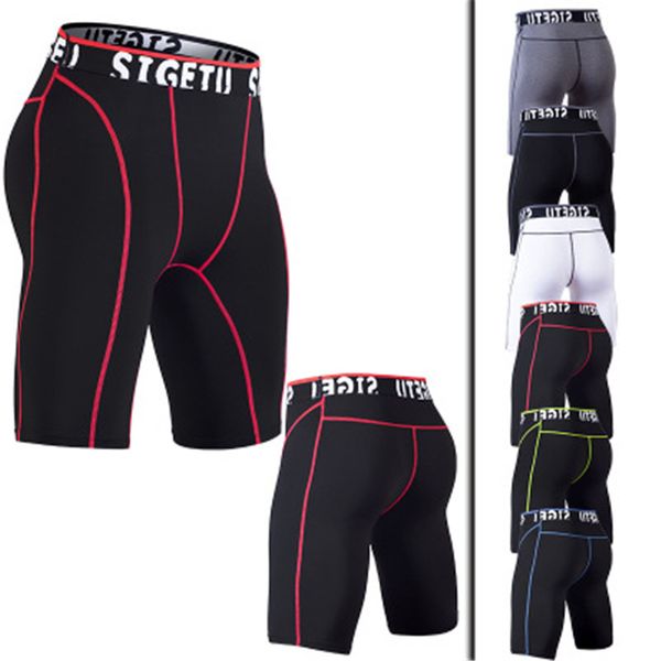 

new brand running shorts men's sportswear fitness gym compression shorts quick drying athletic outdoor appeal jogger clothes plus size, Black;blue