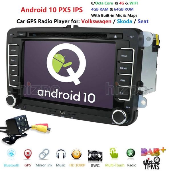 

4g+64g android 10 8/octa-core 2din car dvd player for seat altea leon toledo vw polo 5 6 touran radio stereo