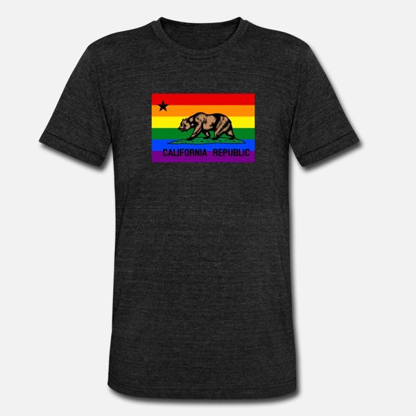 

california gay pride t shirt men customize cotton s-3xl basic solid crazy new style summer style slim shirt