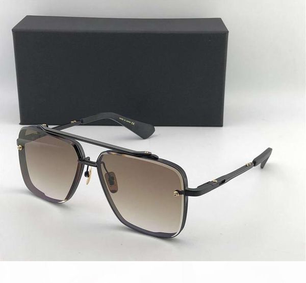 

wholesale-matte black 121 square sunglasses brown gradient lenses sun glasses men designer sunglasses new with box, White;black