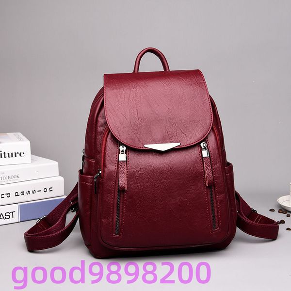 

ladies vintage leisure school shoulder bag waterproof double zipper girl black student backpack