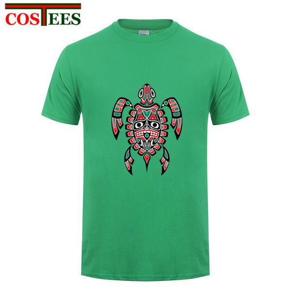 

graceful red&black haida spirit sea turtle t shirt men funny save the turtle t-shirt premium cotton colorful turtle tshirt homme