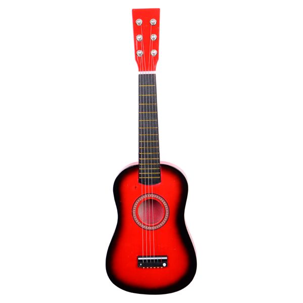 

23 inch red guitar beginners practice acoustic guitars with pick 6 string for children kids musical instrument us stock