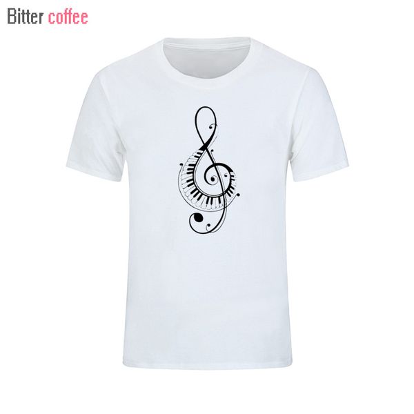 

summer new piano key music clef note leisure time tee shirt men's short sleeve o-neck printing & tees plus size