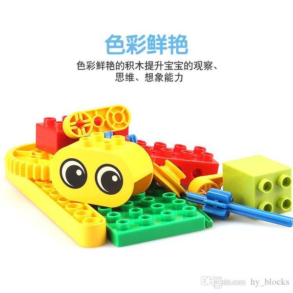 

14pcs large particles building blocks rotate the scarecrow by hand for children present intelligence fun assemble toy for kids education