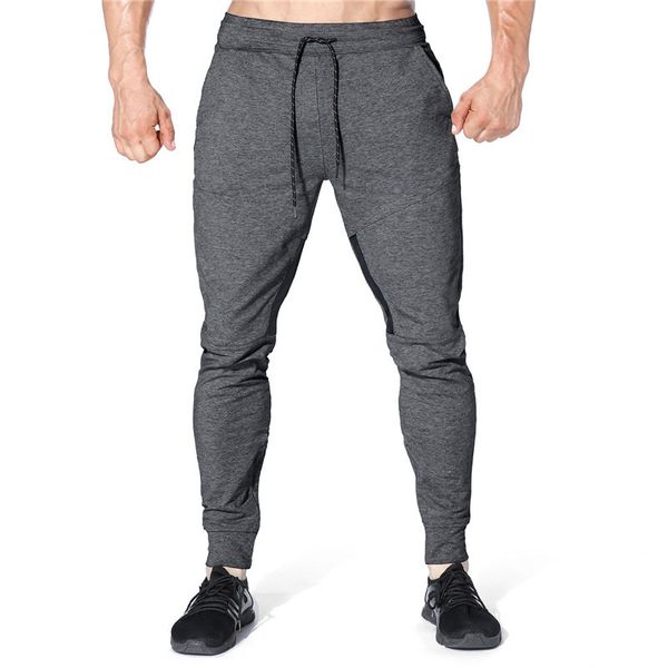 

мужчины конструктор фитнес натяжные штаны мода drawstring полнометражное тонкий pantalon мужские брюки карандаш с карманами, Black