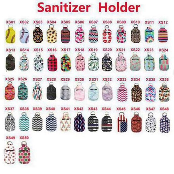 

112 style key rings hand soap bottle holder neoprene hand sanitizer bottle holder keychain bags 10*6cm customized service party favor 500pcs