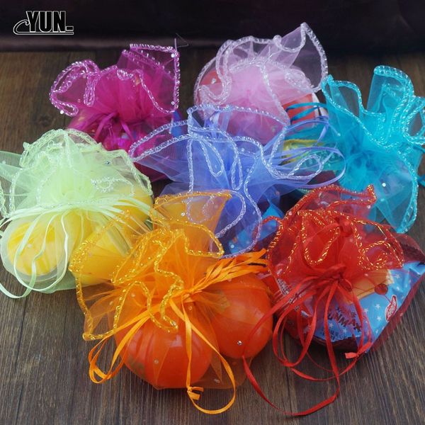 

100/50pcs 26cm/35cm organza bag sachet bags wedding gift bags organza pouches package 5d