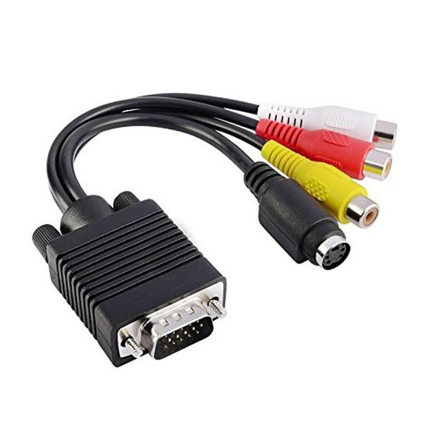 

cgjxsvga to s video 3 rca female converter composite av tv out adapter cable for pc laptablet notebook
