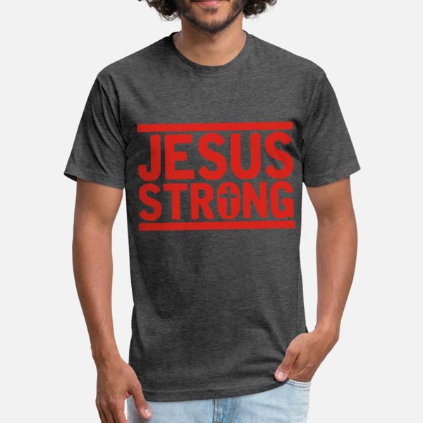 

jesus strong t shirt men sunlight 100% cotton plus size 3xl standard sunlight casual spring original shirt