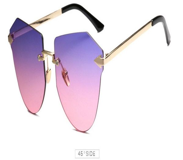 

Arrow Frameless gold Sunglasses Little Red Book Celebrity Style Anti-Blueray Glasses Frame Metal Arrow Fashion Retro round Sunglasses 9jOab