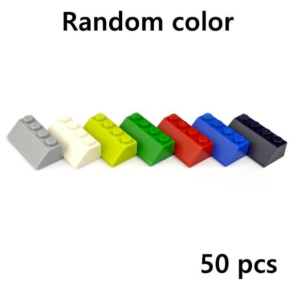 

50pcs slope thick bricks 14 dot diy sloping building blocks multiple colors beveled classic parts compatible with lego qylpqm mywjqq