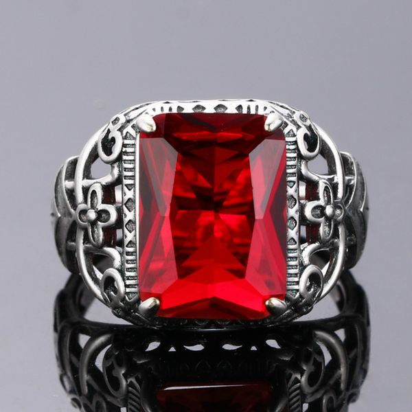 

s925 sterling silver rings ruby zircon women hollow out design fine jewelry bridal wedding engagement ring accessory, Golden;silver