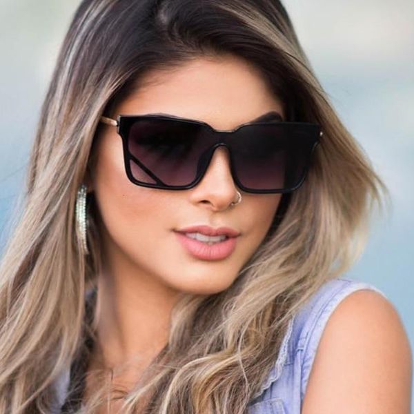 

qpeclou 2020 one piece oversized sunglasses women brand designer mirror square sun glasses woman man feminino, White;black