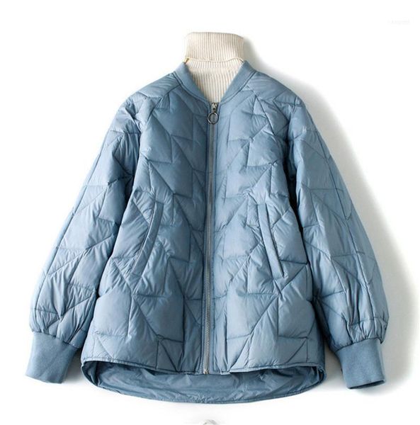 

parkas long sleeve loose crew neck fashion ladies coats casual female baseball down outerwear women winter, Black