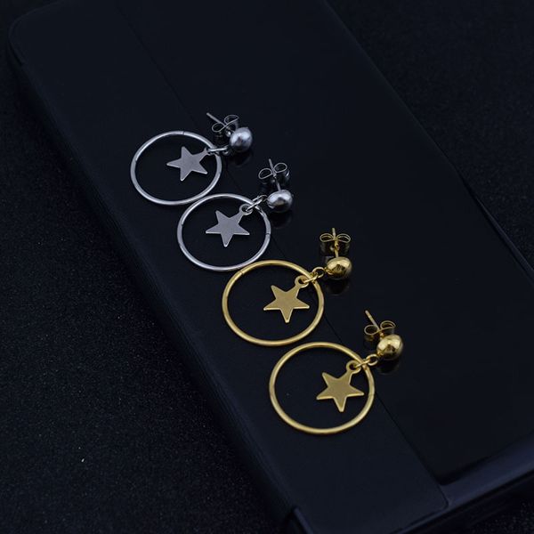 

элегантные интернет-знаменитости звезды серьги простой дизайн из нержавеющей стали нишевыми серьги, White