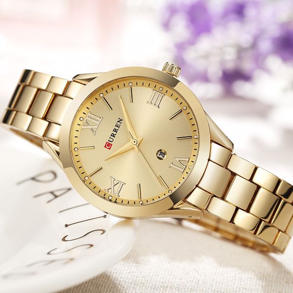 

2020 new curren luxury women watch brand fashion gold design bracelet watches ladies wristwatches relogio femininos gift, Slivery;brown