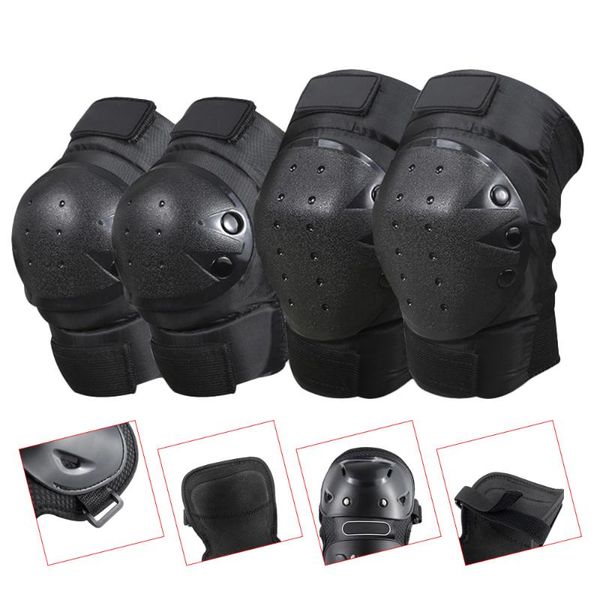 

4pcs kit knee brace and elbow guards bicycle motorcycle riding knee support protective pads outdoor sports protector gear