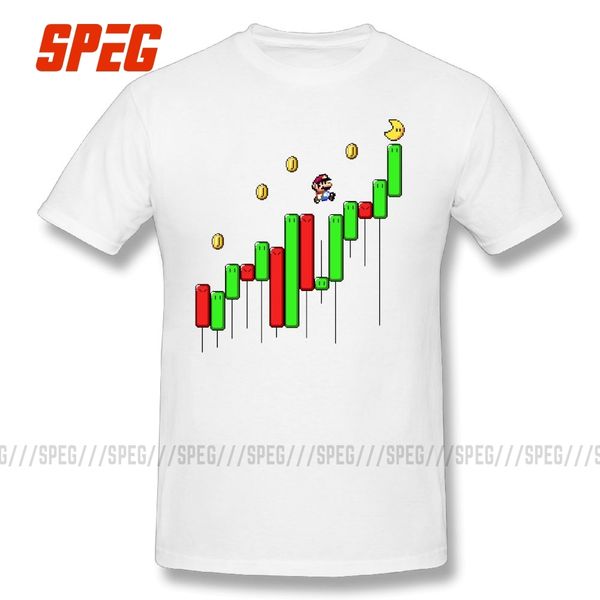 

супер crypto world mario криптовалюта t-shirt новизны мужская 100% хлопок футболка забавный тис короткие рукава вокруг шеи тройники