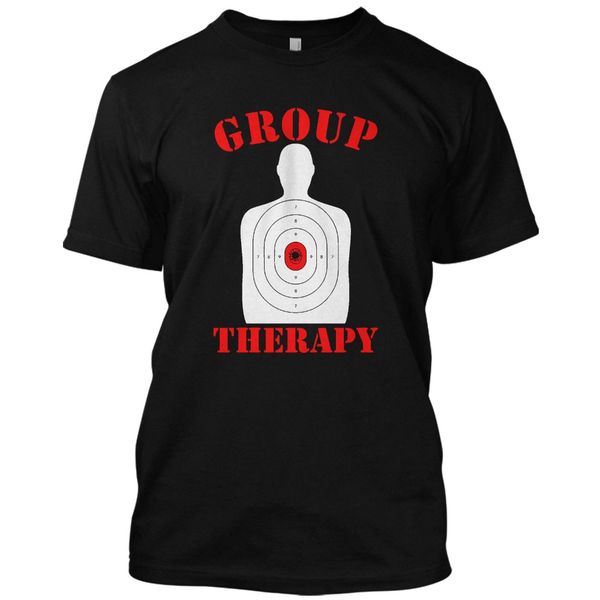 

2019 new fashion brand crew neck group therapy shooting funny t shirt 2nd amendment gun target teemen t shirt clothes
