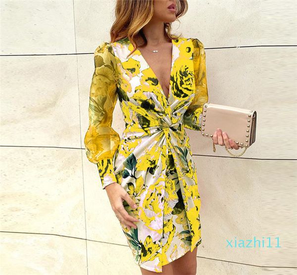 

casual ol style patchwork womens designer dresses slim 7colors floral deep v neck womens dresses long sleeve leopard summer, Black;gray