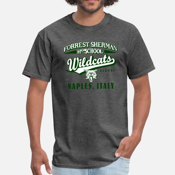 

forrest sherman high school naples italy wildcats t shirt men customize cotton plus size 3xl slim famous funny summer style leisure shirt