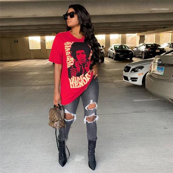 

summer crew neck cotton blend clothing boyfirend style apparel womens designer loose short sleeve tshirts people print fashion, White