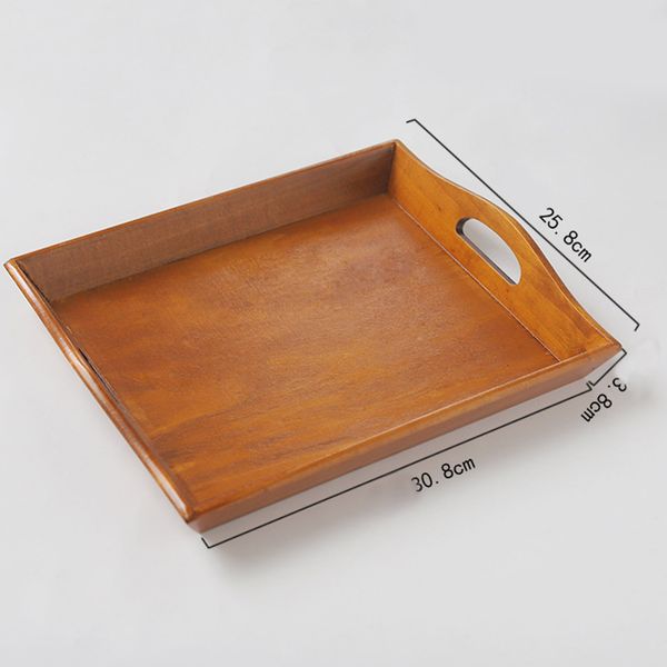 

wooden plate water tea food retro kitchen tool platter solid serving tray dishes