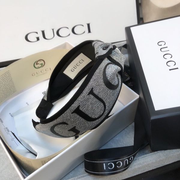 

women letter print tie hairband hairpin head hoop knot hair headband fashion ladies new hair accessories styles headband with box b36, Golden;silver