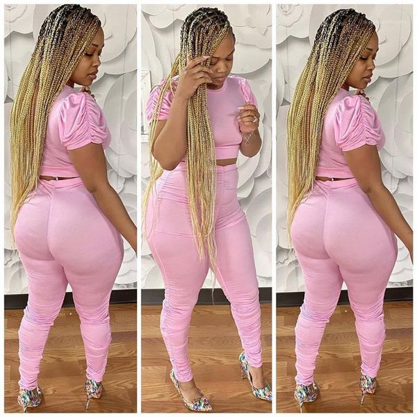 

piece sets fashion women designer draped tracksuits active women short sleeve trousers casual solid color crew neck two, Gray
