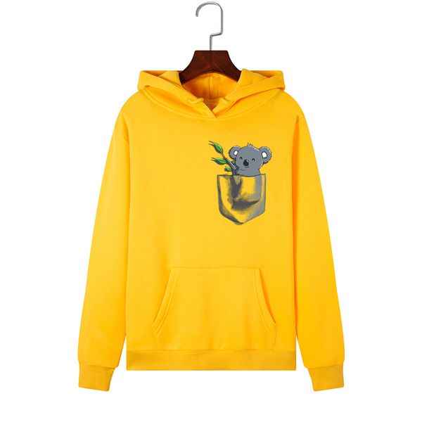 

women hoodies oversized hoodie streetwear hoody sweatshirt clothes female hooded graphic sweatshirts koala printed autumn, Black