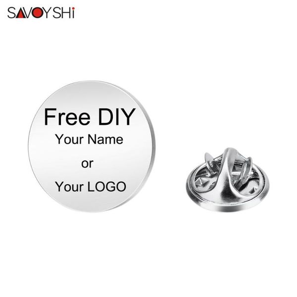 

savoyshi custom name brooch pin badges round blank silver color lapel pin suit coat hats accessories decorated, Gray