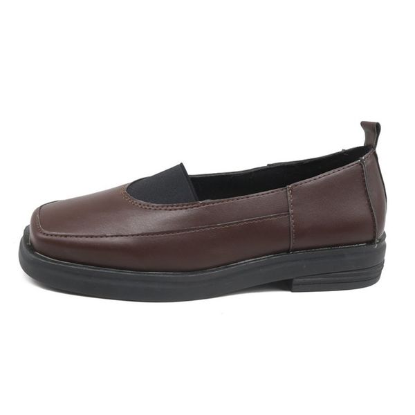 

with skirt low heel small leather shoes women 2020 new retro thick heel square toe shoes british style, Black