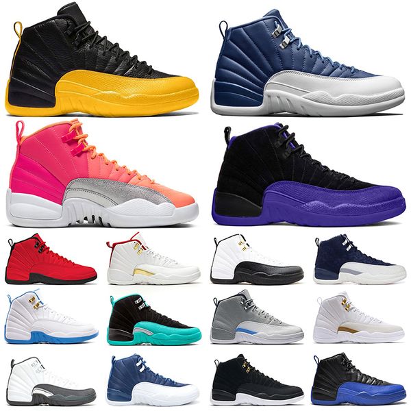 

2020 fashion jumpman 12 university gold 12s men basketball shoes indigo reverse flu game dark concord platform mens trainers sports sneakers