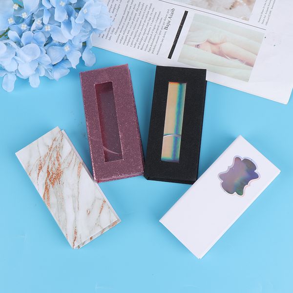

1x flase eyelash packaging box lash boxes extension strip pink/black/white/marble