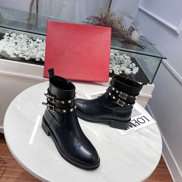 

rivets studed women ankle boots fashion black genuine leather women martin boots runway party dress shoes causual autumn