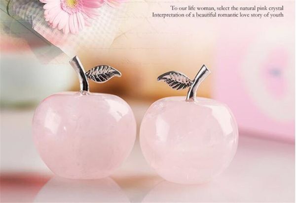 

natural rose quartz pink apple decoration study room decoration diy gift