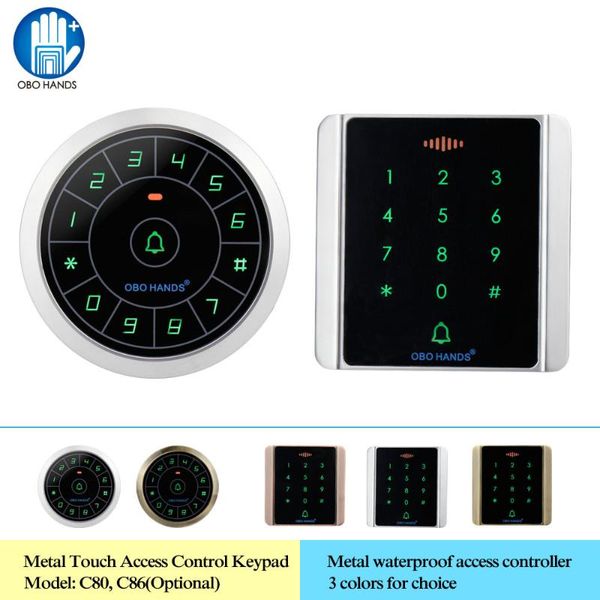 

obo hands ip65 waterproof access controller reader 125khz rfid keypad digital keyboard metal touch wg26/34 data copy 8000 users