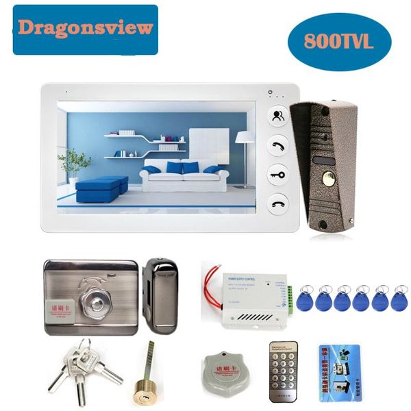 

video door phones dragonsvie intercom with lock 7 inch waterproof doorbell camera phone access control system unlock night