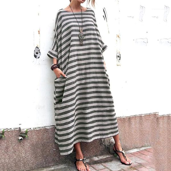 

maternity dresses casual females clothing plus size womens casual dresses fashion stripe print pockets panelled womens designer, Black;gray