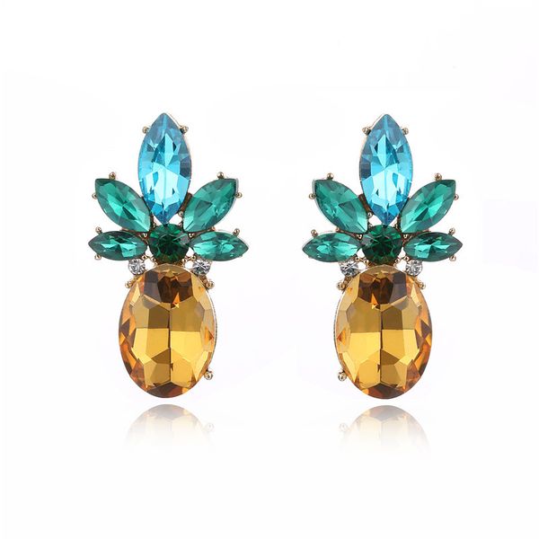 

cool pineapple crystal pineapple new style pineapple accessories earrings diamond set ear stud ear stud jewelry sale, Silver