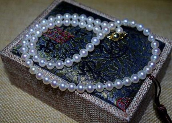 

gt;&gt;&gt;&gt;noble jewelry classic 8.5-9mm japanese akoya round white pearl necklace 14k, Silver