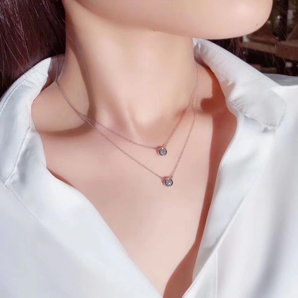 

aeaw sell like 0.3ct 18k yellow gold class lady fashion rouond cut pendant necklace for women, Silver