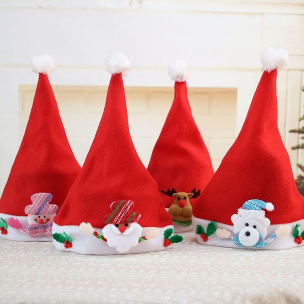 

new kids cheer christmas hat children santa claus reindeer snowman cute party cap for children
