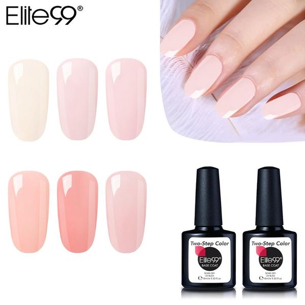 

nail gel elite99 10ml two step color base coat soak off polish uv led varnish using ways art manicure lacquer, Red;pink