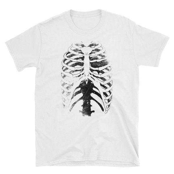 

2019 new mens t shirts skeleton ribcage horror goth punk men's t-shirt 100% cotton brand new t-shirts