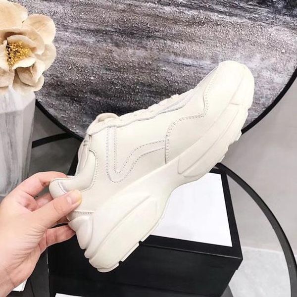 

2019 r shoes fashion white casual shoe leather thick soled women s shoes retro dirty shoe men s outdoor jogging shoes, Black